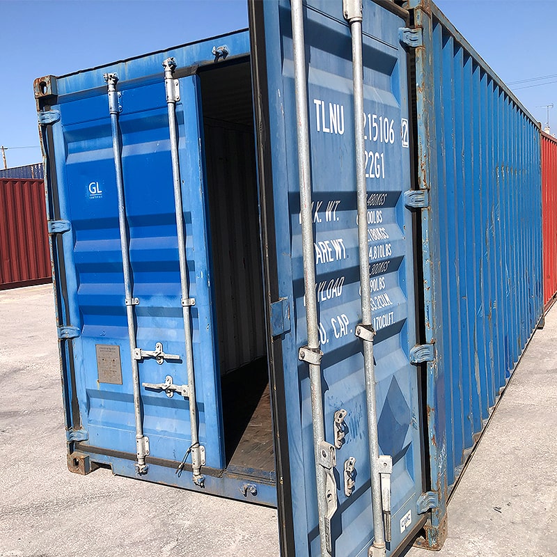 contentor 20 pés usado azul-claro classe A CW