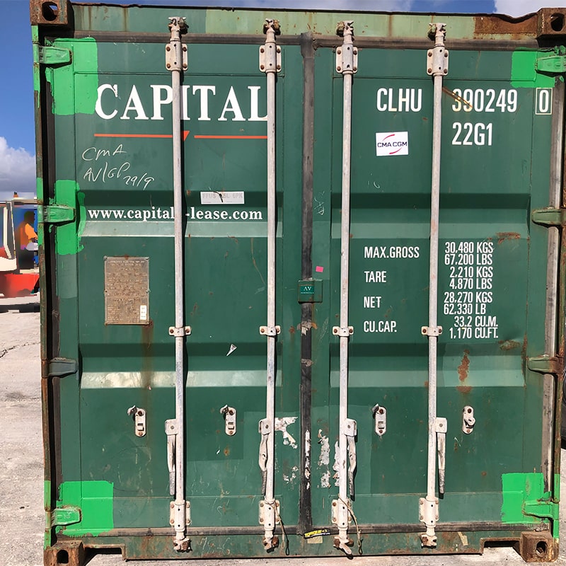 contentor 20 pés usado verde transporte internacional